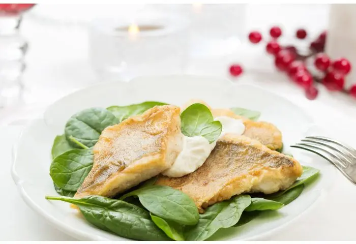 Sandacz na szpinaku, 5 porcji (750 g)